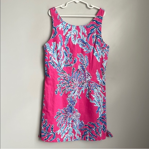 Lilly Pulitzer Cathy Samba Vibrant Pink and Blue Sleeveless Dress Size 14 - Picture 2 of 10